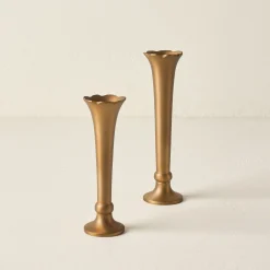 VND6624 GULATI EXPORTS Flannery Scalloped Brass Bud Vase