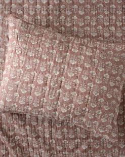 VND7018 Makerspalm, LLC Flora Block Print Pillow Sham - Desert Clay