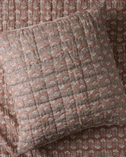 VND7018 Makerspalm, LLC Flora Block Print Pillow Sham - Desert Clay