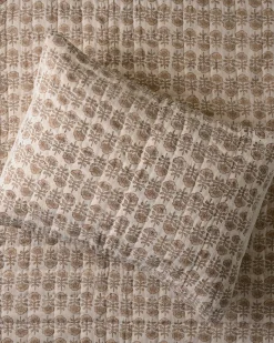 VND7018 Makerspalm, LLC Flora Block Print Pillow Sham - Natural