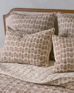 VND7018 Makerspalm, LLC Flora Block Print Pillow Sham - Natural