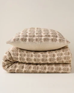 VND7018 Makerspalm, LLC Flora Block Print Pillow Sham - Natural