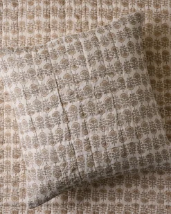 VND7018 Makerspalm, LLC Flora Block Print Pillow Sham - Natural