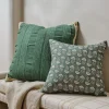 VND7018 Makerspalm, LLC Flora Dusty Green Printed Pillow