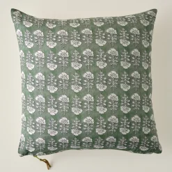 VND7018 Makerspalm, LLC Flora Dusty Green Printed Pillow