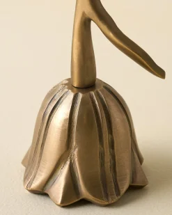 VND6714 BRASAGE Floral Antique Brass Bell