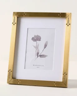 VND8122 R R INDUSTRIES Floral Antique Brass Photo Frame