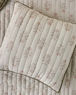 VND8328 FA HOME AND APPAREL PVT LTD Floral Jacquard Kantha Quilted Sham
