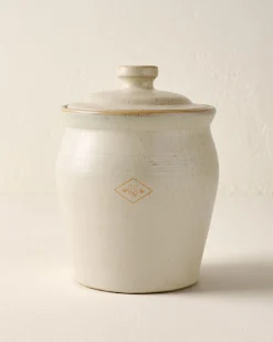 VND6562 Chaozhou Highland Crafts Company Ltd French Grey Embossed Stripe Canister