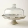 VND6562 Chaozhou Highland Crafts Company Ltd French Grey Ruffle Cake Stand with Dome