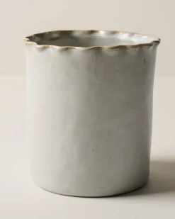 VND6562 Chaozhou Highland Crafts Company Ltd French Grey Ruffle Utensil Crock
