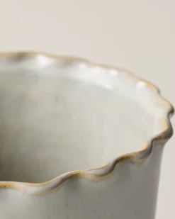 VND6562 Chaozhou Highland Crafts Company Ltd French Grey Ruffle Utensil Crock