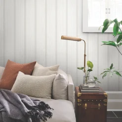 VND2730 York Wallcoverings French Linen Stripe Wallpaper