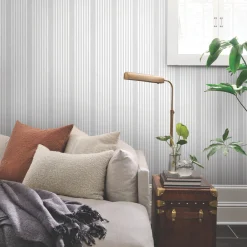 VND2730 York Wallcoverings French Linen Stripe Wallpaper