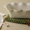 VND7018 Makerspalm, LLC French White Scalloped Loaf Pan