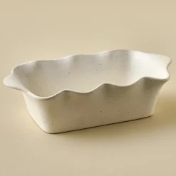 VND7018 Makerspalm, LLC French White Scalloped Loaf Pan