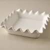 VND7018 Makerspalm, LLC French White Scalloped 9x9 Baking Pan