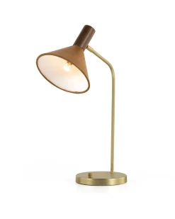 VND6200 Four Hands, LLC Gibson Task Lamp with Leather Shade