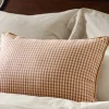 VND6843 KARUR GOLDLINE EXPORTS LLP Gingham Small Lumbar Pillow - Toast