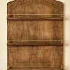 VND7974 Guru Creations Gloria Carved Wood and Brass Display Shelf