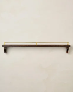 VND7974 Guru Creations Gloria Carved Wood and Brass Picture Ledge