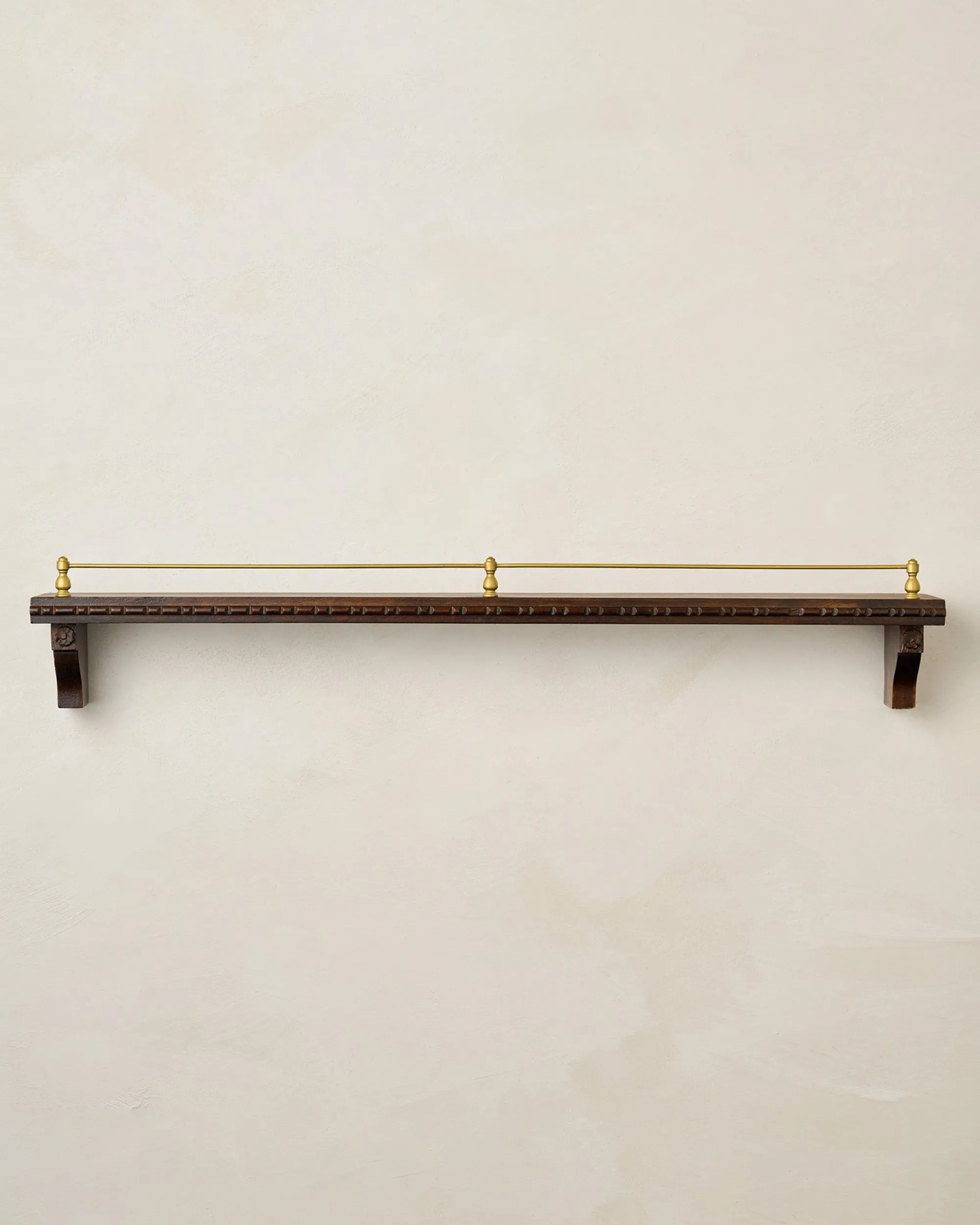 VND7974 Guru Creations Gloria Carved Wood and Brass Picture Ledge
