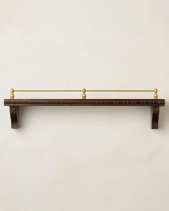 VND7974 Guru Creations Gloria Carved Wood and Brass Picture Ledge