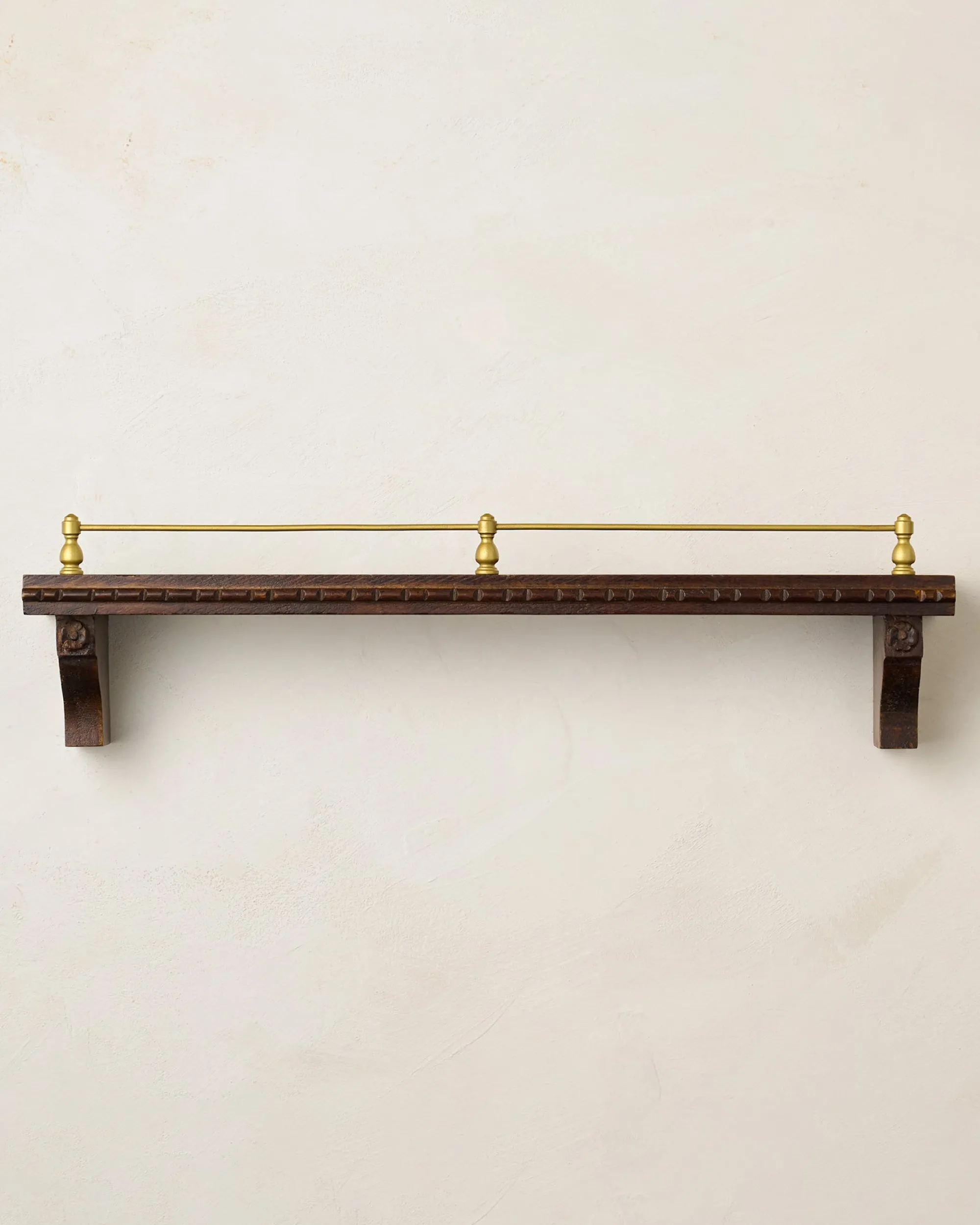 VND7974 Guru Creations Gloria Carved Wood and Brass Picture Ledge