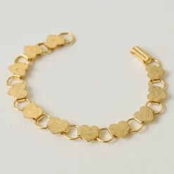 VND5050 Adorn Gold Heart Brass Bracelet