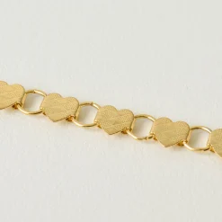 VND5050 Adorn Gold Heart Brass Bracelet