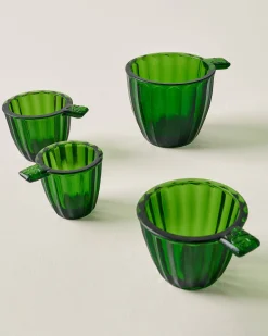 VND6967 S Gopal Overseas Green Glass Measuring Cup Set