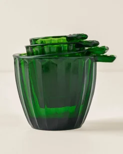 VND6967 S Gopal Overseas Green Glass Measuring Cup Set