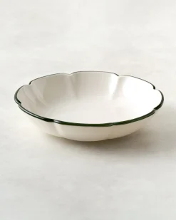 VND7817 FOXSTONE DEVELOPMENT CO.,LTD Green Luna Scalloped Pasta Bowl