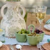 VND7817 FOXSTONE DEVELOPMENT CO.,LTD Green Scalloped Trio Snack Bowl