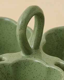 VND7817 FOXSTONE DEVELOPMENT CO.,LTD Green Scalloped Trio Snack Bowl