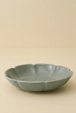 VND7817 FOXSTONE DEVELOPMENT CO.,LTD Green Speckle Heirloom Scallop Pasta Bowl