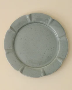 VND7817 FOXSTONE DEVELOPMENT CO.,LTD Green Speckle Heirloom Scallop Plate