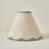 VND6475 StyleCraft Home Collection Green Wavy Trim Linen Shade