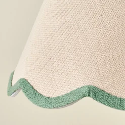 VND6475 StyleCraft Home Collection Green Wavy Trim Linen Shade