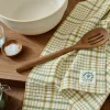 VND6843 KARUR GOLDLINE EXPORTS LLP Green Windowpane Plaid Tea Towel