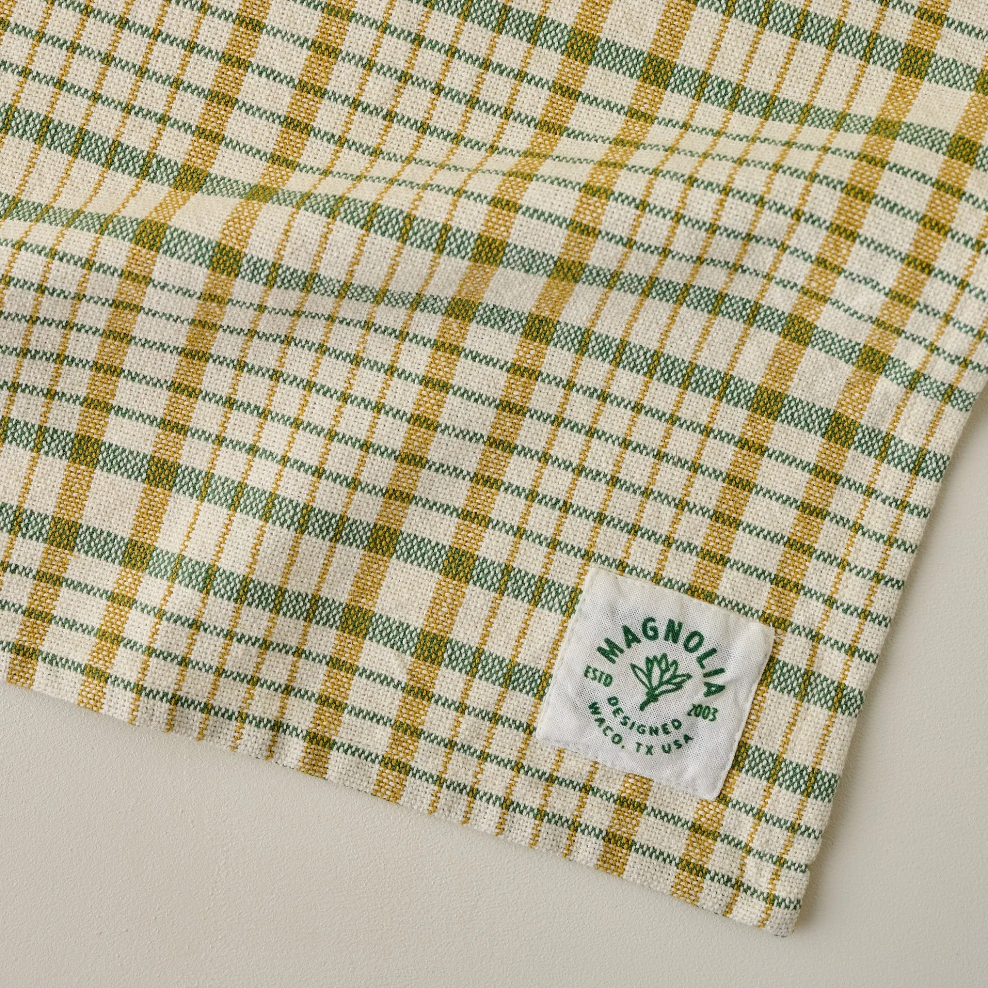 VND6843 KARUR GOLDLINE EXPORTS LLP Green Windowpane Plaid Tea Towel