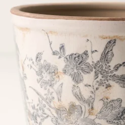 VND0078 K & K Interiors, Inc. Grey and White Distressed Planter