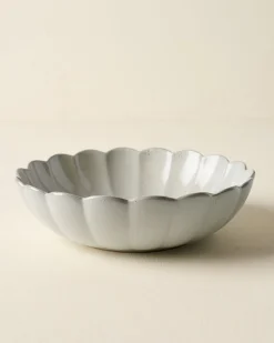 VND0092 Melrose International, LLC Grey Scalloped Serving Bowl