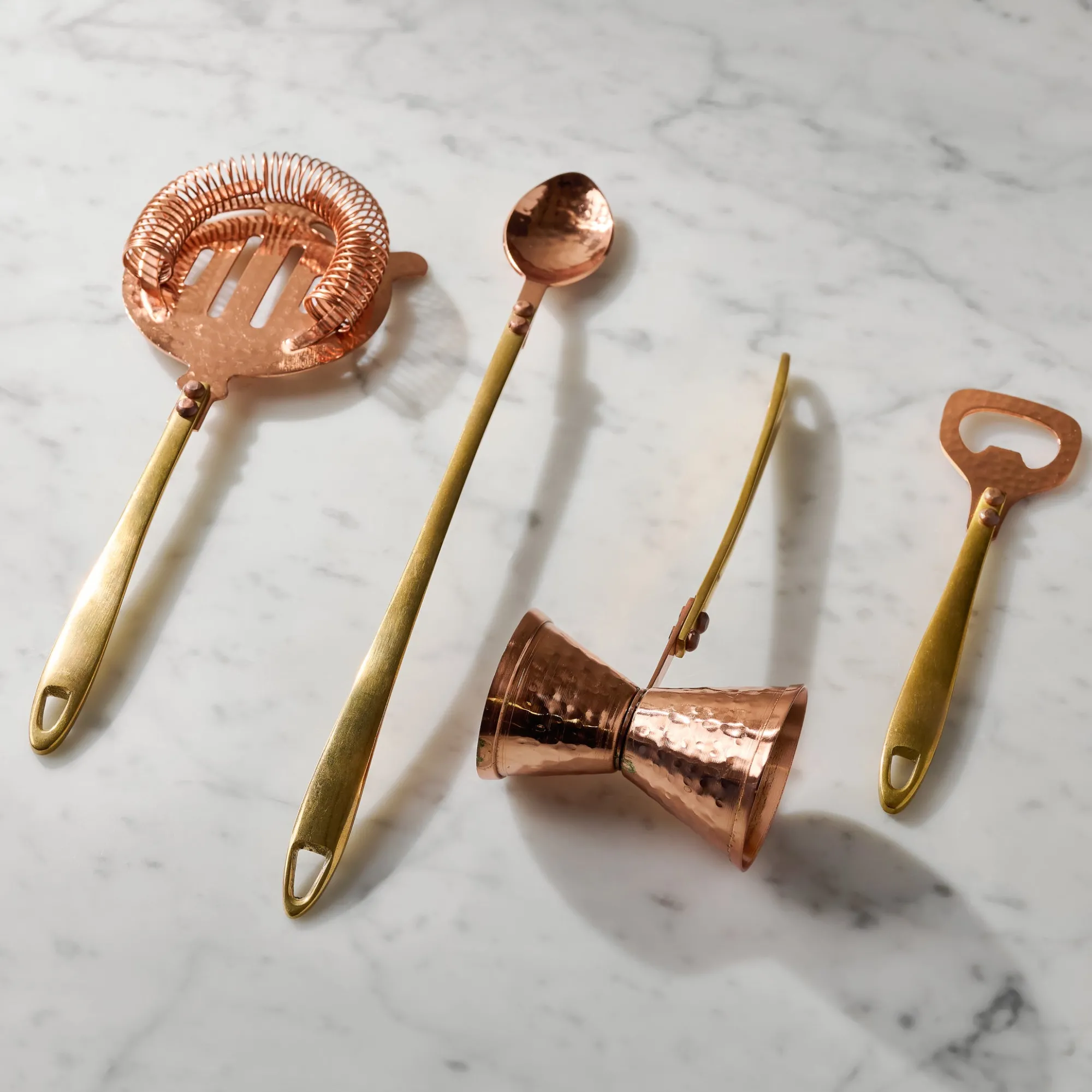 VND0018 Be Home Hammered Copper and Gold Strainer