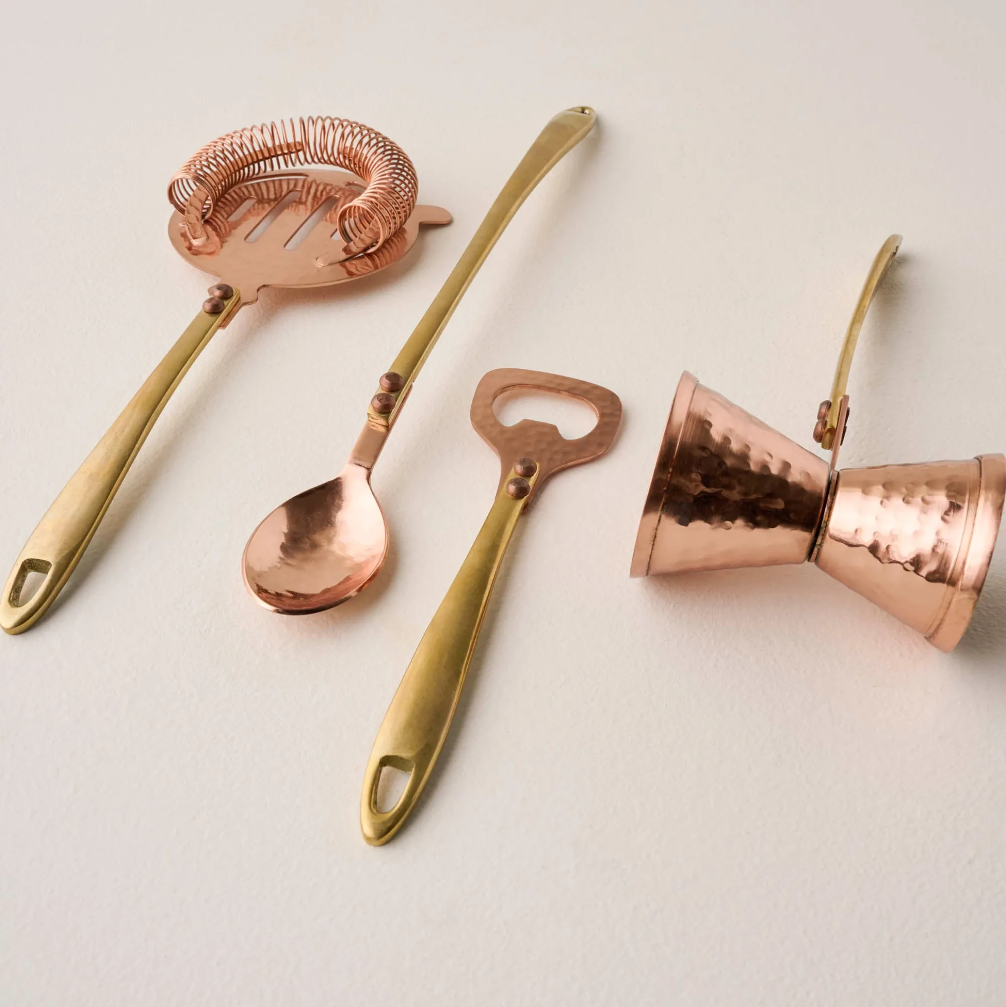 VND0018 Be Home Hammered Copper and Gold Strainer