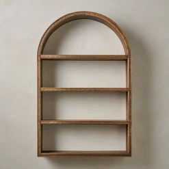 VND8122 R R INDUSTRIES Hand Carved Wooden Archer Shelf