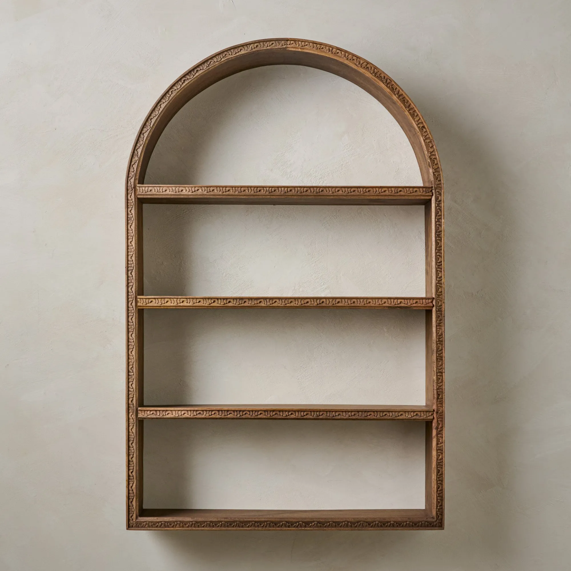 VND8122 R R INDUSTRIES Hand Carved Wooden Archer Shelf