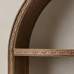 VND8122 R R INDUSTRIES Hand Carved Wooden Archer Shelf