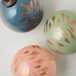 VND7004 BKG OVERSEAS Hand-Painted Glass Ornament, Set of 6