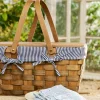 VND8042 Picnic Time, Inc. (d.b.a. Picnic Time Family of Brands) Handwoven Picnic Basket with Striped Liner